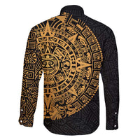 Mexican Aztec Family Matching Mermaid Dress and Hawaiian Shirt Golden Coat of Arm - Wonder Print Shop