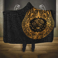 Mexican Aztec Hooded Blanket Golden Coat of Arm - Wonder Print Shop