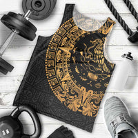 Mexican Aztec Men Tank Top Golden Coat of Arm - Wonder Print Shop