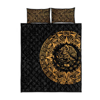 Mexican Aztec Quilt Bed Set Golden Coat of Arm - Wonder Print Shop
