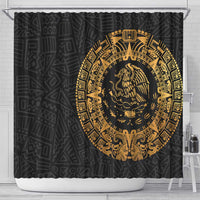Mexican Aztec Shower Curtain Golden Coat of Arm - Wonder Print Shop