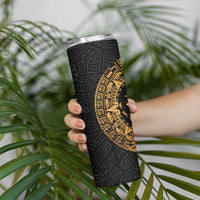 Mexican Aztec Skinny Tumbler Golden Coat of Arm - Wonder Print Shop