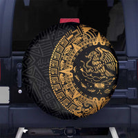 Mexican Aztec Spare Tire Cover Golden Coat of Arm - Wonder Print Shop