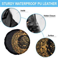 Mexican Aztec Spare Tire Cover Golden Coat of Arm - Wonder Print Shop