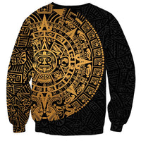 Mexican Aztec Sweatshirt Golden Coat of Arm - Wonder Print Shop