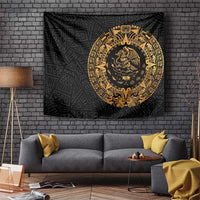 Mexican Aztec Tapestry Golden Coat of Arm - Wonder Print Shop
