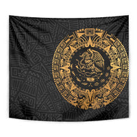 Mexican Aztec Tapestry Golden Coat of Arm - Wonder Print Shop