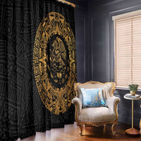 Mexican Aztec Window Curtain Golden Coat of Arm - Wonder Print Shop