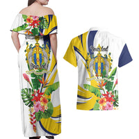 Madeira Pearl of the Atlantic Personalized Couples Matching Off Shoulder Maxi Dress and Hawaiian Shirt - Wonder Print Shop