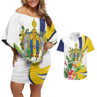 Madeira Pearl of the Atlantic Personalized Couples Matching Off Shoulder Short Dress and Hawaiian Shirt - Wonder Print Shop