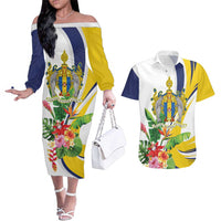 Madeira Pearl of the Atlantic Personalized Couples Matching Off The Shoulder Long Sleeve Dress and Hawaiian Shirt - Wonder Print Shop