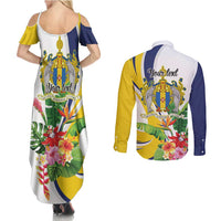 Madeira Pearl of the Atlantic Personalized Couples Matching Summer Maxi Dress and Long Sleeve Button Shirt - Wonder Print Shop