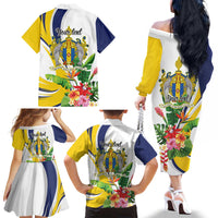 Madeira Pearl of the Atlantic Personalized Family Matching Off The Shoulder Long Sleeve Dress and Hawaiian Shirt - Wonder Print Shop