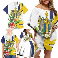 Madeira Pearl of the Atlantic Personalized Family Matching Off Shoulder Short Dress and Hawaiian Shirt - Wonder Print Shop