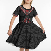 Canada Indigenous Heritage Personalized Kid Short Sleeve Dress First Nations Inuit Metis Pride