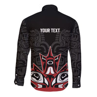 Canada Indigenous Heritage Personalized Long Sleeve Button Shirt First Nations Inuit Metis Pride