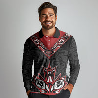 Canada Indigenous Heritage Personalized Long Sleeve Polo Shirt First Nations Inuit Metis Pride