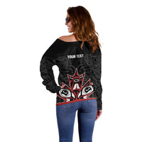Canada Indigenous Heritage Personalized Off Shoulder Sweater First Nations Inuit Metis Pride