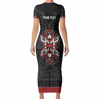 Canada Indigenous Heritage Personalized Short Sleeve Bodycon Dress First Nations Inuit Metis Pride