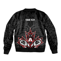 Canada Indigenous Heritage Personalized Sleeve Zip Bomber Jacket First Nations Inuit Metis Pride
