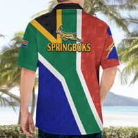 South Africa Springboks Hawaiian Shirt with Kente Pattern and South African Flag - Wonder Print Shop