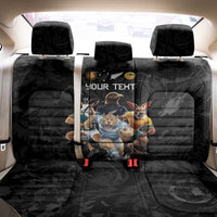 Custom Rugby Southern Hemisphere Back Car Seat Cover Argentina AUNZ South Africa Mascot Black - Wonder Print Shop