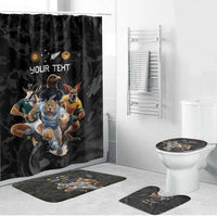 Custom Rugby Southern Hemisphere Bathroom Set Argentina AUNZ South Africa Mascot Black - Wonder Print Shop