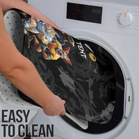 Custom Rugby Southern Hemisphere Bathroom Set Argentina AUNZ South Africa Mascot Black - Wonder Print Shop