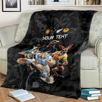 Custom Rugby Southern Hemisphere Blanket Argentina AUNZ South Africa Mascot Black - Wonder Print Shop