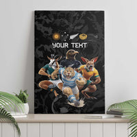 Custom Rugby Southern Hemisphere Canvas Wall Art Argentina AUNZ South Africa Mascot Black - Wonder Print Shop