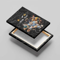 Custom Rugby Southern Hemisphere Canvas Wall Art Argentina AUNZ South Africa Mascot Black - Wonder Print Shop