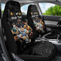 Custom Rugby Southern Hemisphere Car Seat Cover Argentina AUNZ South Africa Mascot Black - Wonder Print Shop