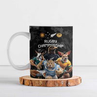 Custom Rugby Southern Hemisphere Ceramic Mug Argentina AUNZ South Africa Mascot Black - Wonder Print Shop