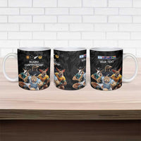 Custom Rugby Southern Hemisphere Ceramic Mug Argentina AUNZ South Africa Mascot Black - Wonder Print Shop