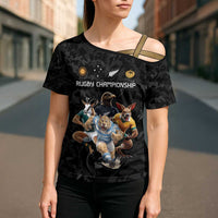 Custom Rugby Southern Hemisphere Cross Shoulder Shirt Argentina AUNZ South Africa Mascot Black - Wonder Print Shop