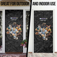 Custom Rugby Southern Hemisphere Door Cover Argentina AUNZ South Africa Mascot Black - Wonder Print Shop