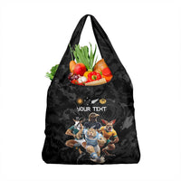 Custom Rugby Southern Hemisphere Grocery Bag Argentina AUNZ South Africa Mascot Black - Wonder Print Shop
