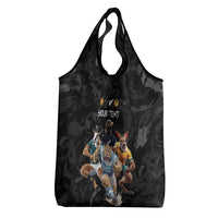Custom Rugby Southern Hemisphere Grocery Bag Argentina AUNZ South Africa Mascot Black - Wonder Print Shop