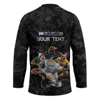Custom Rugby Southern Hemisphere Hockey Jersey Argentina AUNZ South Africa Mascot Black - Wonder Print Shop