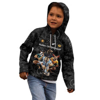Custom Rugby Southern Hemisphere Kid Hoodie Argentina AUNZ South Africa Mascot Black - Wonder Print Shop