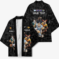 Custom Rugby Southern Hemisphere Kimono Argentina AUNZ South Africa Mascot Black - Wonder Print Shop