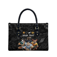 Custom Rugby Southern Hemisphere Leather Bag Argentina AUNZ South Africa Mascot Black - Wonder Print Shop
