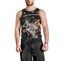 Custom Rugby Southern Hemisphere Men Tank Top Argentina AUNZ South Africa Mascot Black - Wonder Print Shop