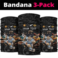 Custom Rugby Southern Hemisphere Neck Gaiter Argentina AUNZ South Africa Mascot Black - Wonder Print Shop