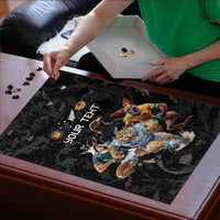 Custom Rugby Southern Hemisphere Puzzle Argentina AUNZ South Africa Mascot Black - Wonder Print Shop