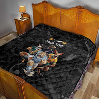 Custom Rugby Southern Hemisphere Quilt Argentina AUNZ South Africa Mascot Black - Wonder Print Shop