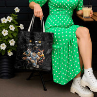 Custom Rugby Southern Hemisphere Tote Bag Argentina AUNZ South Africa Mascot Black - Wonder Print Shop