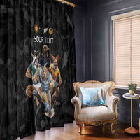 Custom Rugby Southern Hemisphere Window Curtain Argentina AUNZ South Africa Mascot Black - Wonder Print Shop