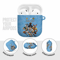 Custom Rugby Southern Hemisphere AirPods Case Argentina AUNZ South Africa Mascot Blue - Wonder Print Shop