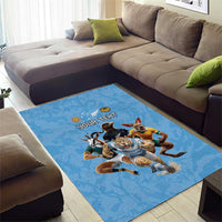 Custom Rugby Southern Hemisphere Area Rug Argentina AUNZ South Africa Mascot Blue - Wonder Print Shop